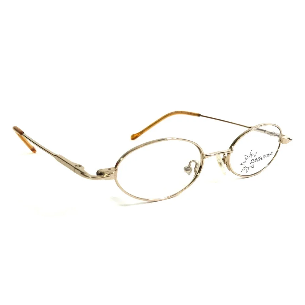 Sunsational Petite Eyeglasses Frames MQ519 S-GOLD Oval Wire Rim 48-18-140